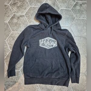 Hurley Black Hoodie with White Script Logo